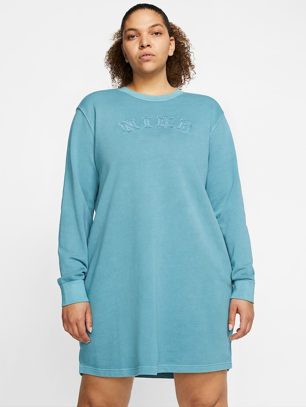 Nike Womens 3X Blue Pullover Sweater Top French Terry Dress
